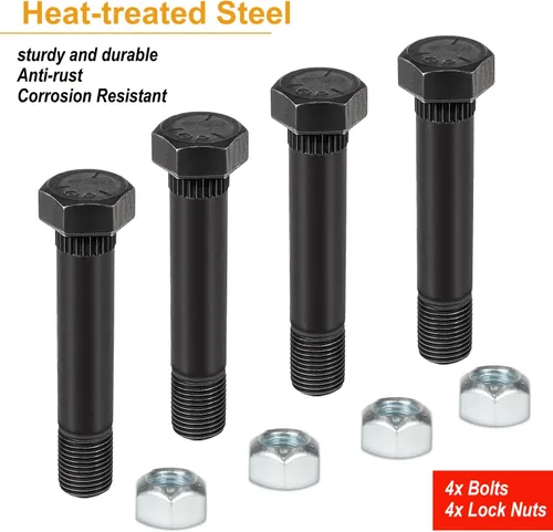 Vista 2 de Paquete de 4 pernos de grillete de resorte de hoja de remolque de 9/16 pulgadas -18 x 3-1/2 pulgadas de largo con tuercas de bloqueo, apto