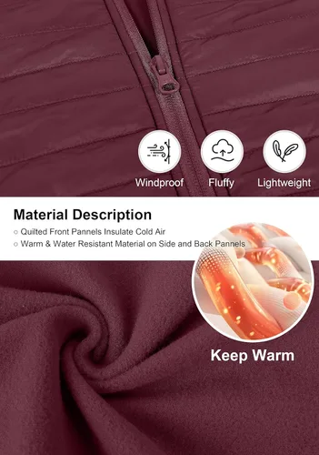 Vista 3 de Pudolla Men's Lightweight Puffer Jacket Winter Thermal Running Jacket Hybrid Waterproof Down Coat for Golf Hiking