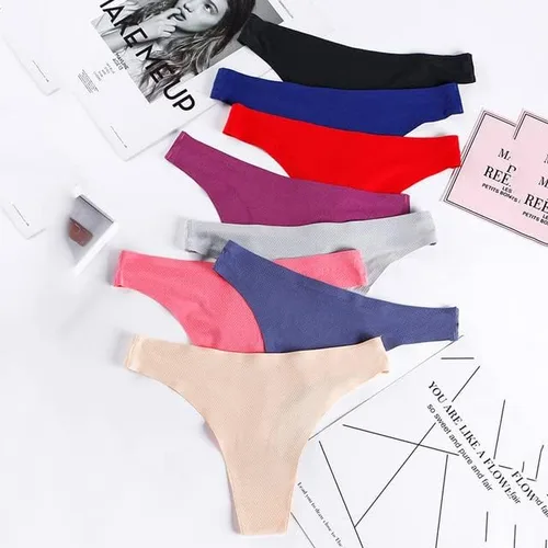 LOYJOY - 3 piezas por lote ropa interior sin costuras ropa interior femenina de moda con espalda en T transpirable tanga tanga tanga íntimos 3