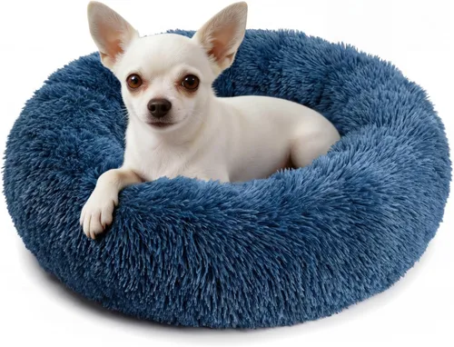 Vista 29 de Cama para perros pequeños, cama calmante para perros pequeños, antiansiedad, cama para cachorros, lavable a máquina, esponjosa, de lujo
