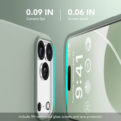 Vista 1661 de GONEZ Funda magnética para iPhone 14, compatible con Magsafe, con protector de pantalla + protector de cámara, forro de microfibra antiarañazos