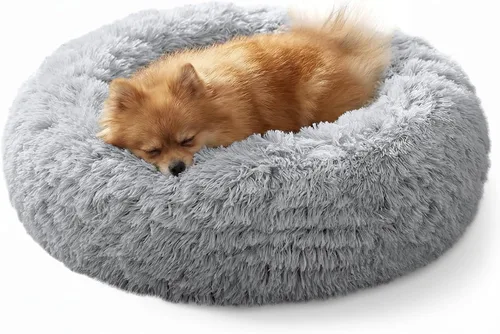 Vista 47 de JOLLYVOGUE Cama Calmante para Perros Pequeños - Cama para Perros Pequeños en Forma de Dona Lavable de 23 Pulgadas para Gatitos y Cachorros, Camas