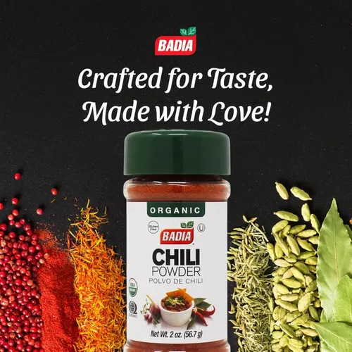 Vista 4 de Badia Especias, chile orgánico en polvo, 2 onzas