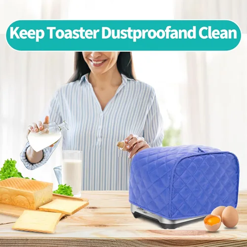 Vista 6 de Cubierta acolchada de tela de poliéster para tostadora de pan de cuatro rebanadas, protector de utensilios para hornear, protección contra el polvo