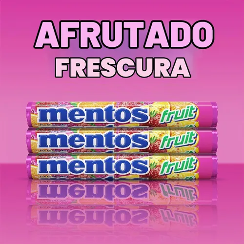 Vista 5 de Mentos Rollo de caramelo de menta masticable, fruta, 14 piezas por rollo (paquete de 1)