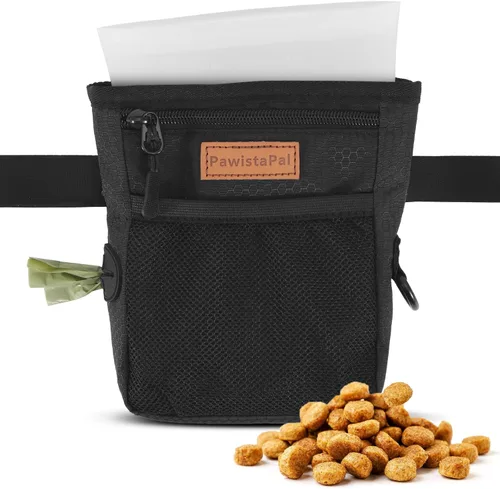 Bolsa de golosinas para perros para entrenamiento de mascotas, cierre magnético con una sola mano, bolsa de golosinas manos libres con forro de