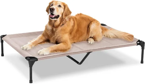 Vista 15 de Cama Elevada para Perros para Exteriores, Catre Elevado para Perros Medianos con Malla Lavable, Cuna Refrescante para Mascotas a Prueba de Mordidas