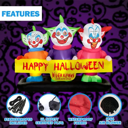 Vista 5 de BLOWOUT FUN Decoración inflable de Halloween de 6 pies de largo, decoración inflable para césped, patio, interior, exterior, hogar, patio, fiesta