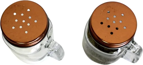 Vista 4 de Retro Mason Jar Salt and Pepper Shaker Set – Clear Glass with Stainless Steel Lids, 2-Piece Vintage Design for Kitchen and Dining by Dependable