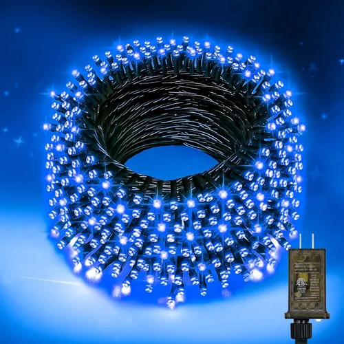 Nisocy Cadena de luces LED (100 pies, azul)