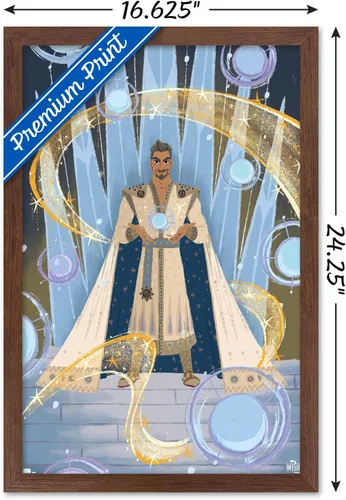 Vista 18 de Trends International Disney Wish - Póster de collage 4 (King Magnifico), póster de pared, 14.72 x 22.37 pulgadas, versión enmarcada de madera