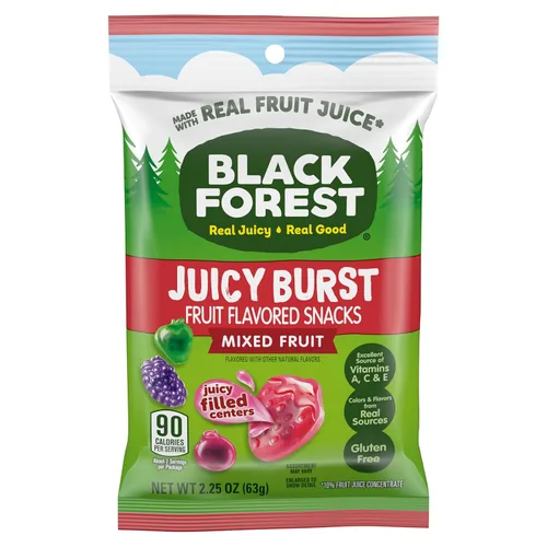 Vista 17 de Black Forest Juicy Burst - Dulces de frutas con explosión jugosa, mezcla de bayas, bolsas de 0.8 onzas (40 unidades)