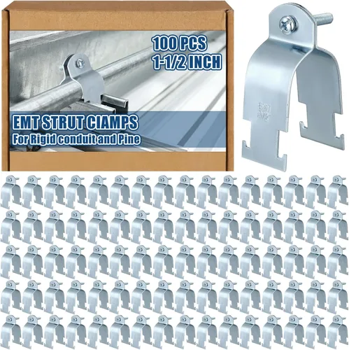 Vista 15 de Landhoow Emt Pipe - Abrazaderas universales de puntal para canal, accesorio de conducto electro galvanizado con perno y tuerca, herramienta
