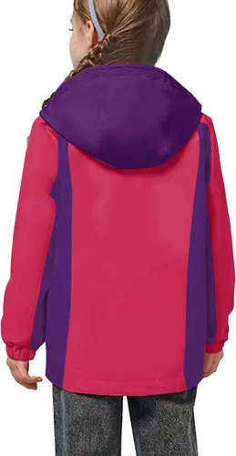 Vista 65 de Chaqueta de esquí impermeable para niñas, chaqueta de snowboard para exteriores, resistente al viento, con forro polar, abrigo de nieve cálido
