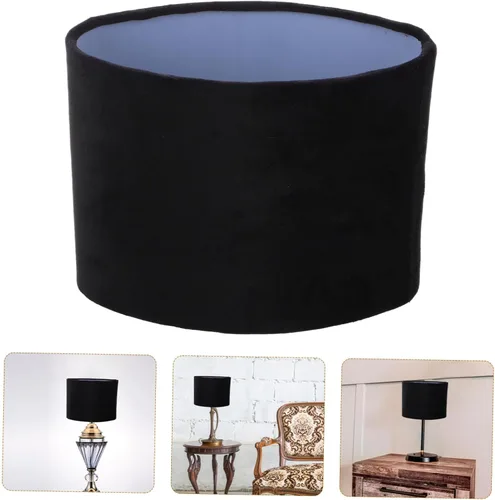 Vista 8 de SHERCHPRY Pantalla de lámpara colgante de tela ovalada negra, pantalla de lámpara de pie E27, cubierta de luz con clip, cubierta de luz de repuesto