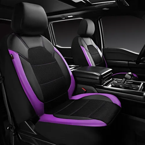 Vista 12 de CAR PASS Fundas de cuero para asientos de automóvil, juego completo universal transpirable para mujeres lindas y con estilo, esponja compuesta súper
