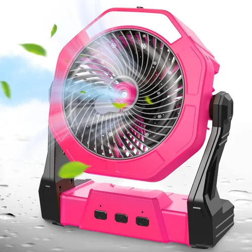Vista 11 de Ausic Ventiladores portátiles de niebla para campamento, [máximo 35 horas de funcionamiento] Ventilador de refrigeración al aire libre para patios