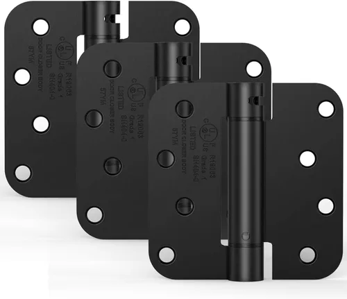 Vista 10 de Paquete de 1 bisagra de puerta de cierre automático, bisagra de puerta con resorte de 4 pulgadas, tensión ajustable con esquinas de radio de 5/8