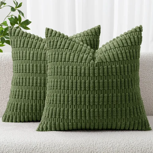 Vista 48 de MIULEE - Juego de 2 fundas decorativas de pana suave para cojín; diseño a rayas estilo bohemio, moderno, rural; decoración p/el hogar, sala de Gris