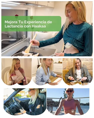 Vista 6 de Bomba de pecho manual de silicona para amamantamiento Haakaa, bomba de leche, 100 % silicona apta para alimentos, sin BPA, PVC ni ftalato