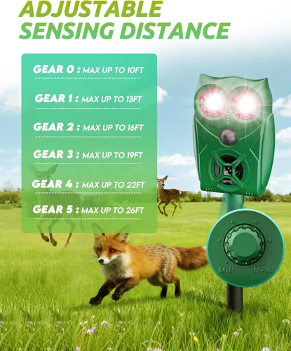 Vista 9 de Solar Ultrasonic Animal Repellent - Waterproof Deer Repellent Device with Large Solar Panel and Power Indicator, Perfect for Outdoor Yards