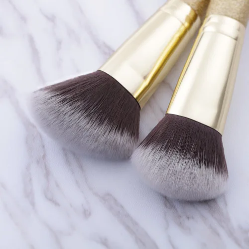Vista 8 de DUcare Brochas de maquillaje Duo End Foundation Powder Buffer y Contour Brush Herramientas cosméticas sintéticas 2 piezas