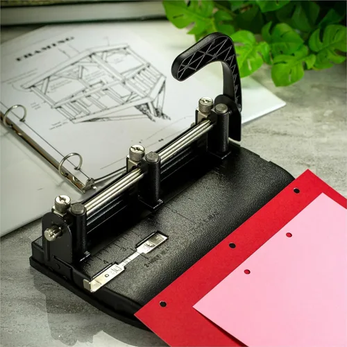 Vista 4 de OIC - Punzón de palanca de 3 agujeros, color negro