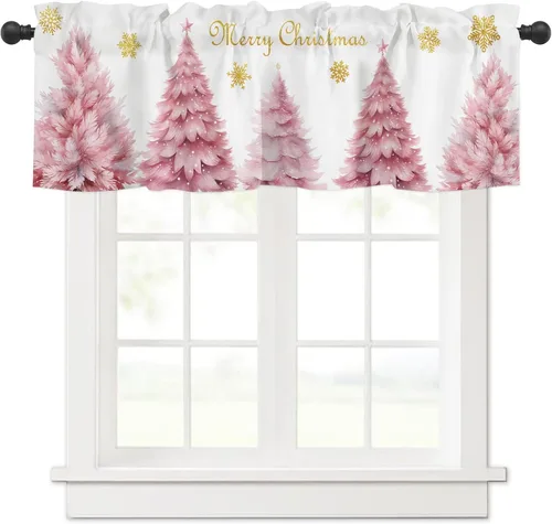 Vista 12 de Cenefa de ventana de Navidad para cocina, sala de estar, cortina de ventana temática de vaqueras para dormitorio, baño, cenefa de ventana Howdy
