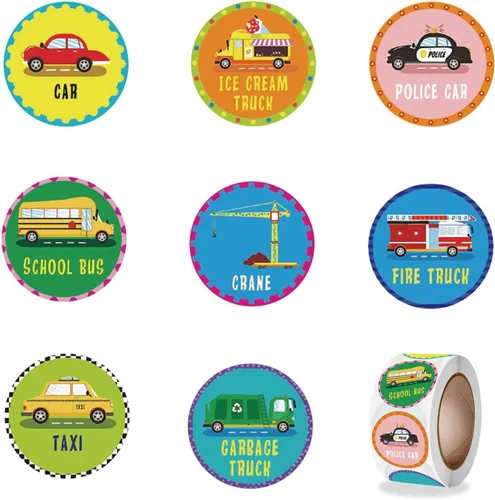 Vista 18 de Calcomanías de cumpleaños para tarjetas, 1 rollo, 500 unidades, 6 bonitos diseños de pasteles, etiquetas adhesivas redondas de 1 pulgada para niños