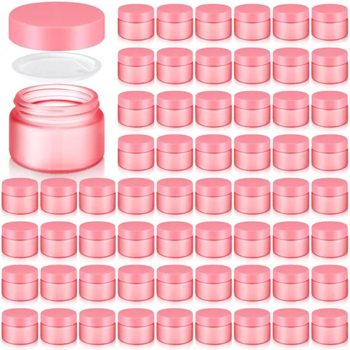 Vista 11 de Domensi 60 frascos de vidrio de 1 onza con tapas, latas a granel, recipientes de crema de invierno, pequeños frascos de vidrio para cosméticos