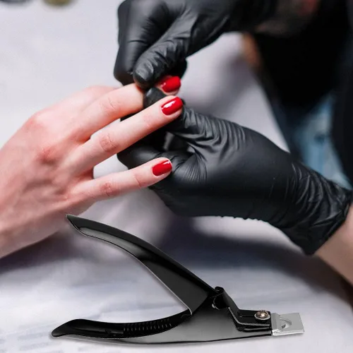 Vista 6 de SUMAJU Cortaúñas postizas acrílicas profesionales para uñas acrílicas, herramienta de manicura de uñas (negro)