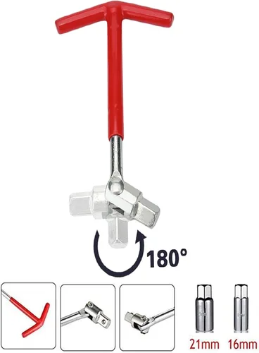 Vista 3 de Llave de enchufe de bujía universal con mango en T, llave de enchufe doble de 0.630 in (5/8 pulgadas) y 0.827 in (13/16 pulgadas) Kit