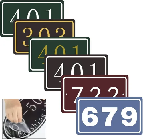 Vista 12 de Letrero de dirección personalizado para casa, placa acrílica de número de casa, letrero de dirección horizontal, números de casa reflectantes