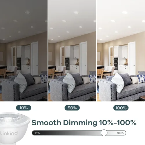 Vista 4 de Linkind Bombilla LED MR16 regulable, GU5.3 con base de dos pines MR16, 6.5 W (equivalente a 70 W) 5000 K luz diurna 640 lm ángulo de haz de 40