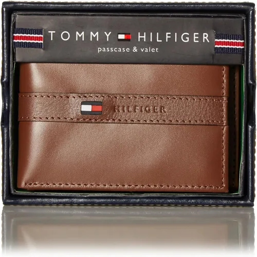 Vista 7 de Tommy Hilfiger Cartera de cuero genuino para hombre con múltiples ranuras para tarjetas