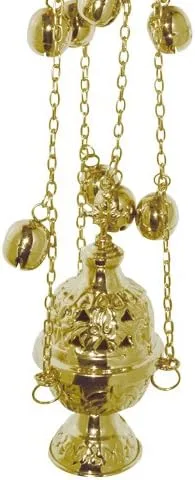 Latón Iglesia Cristiana Liturgia Incienso Thurible Quemador Incensario (487 B)