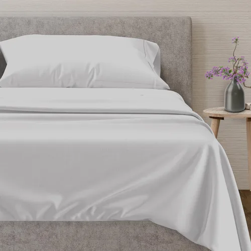 Vista 39 de Mayfair Linen Juego de sábanas de 100% algodón egipcio, tamaño individual (paquete de 2) – Sábanas de lujo blancas de 600 hilos, tamaño individual