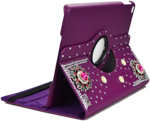 Vista 5 de Bling - Funda compatible con Samsung Galaxy Tab A7 10.4 (2022) - Elegante - 3D hecha a mano con mariposa de cristal giratoria de 360 grados