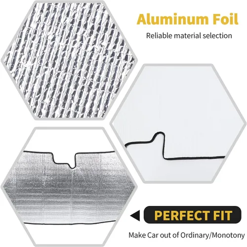 Vista 3 de Parasol para parabrisas, protector térmico para ventana de Chevrolet Camaro 2010-2015