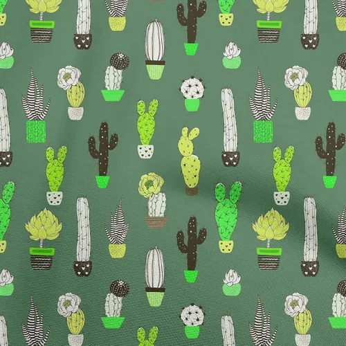 Vista 13 de oneOone Cotton Flex Black Fabric Cactus Quilting Supplies Print Sewing Fabric by The Yard 40 Inch Wide-9C