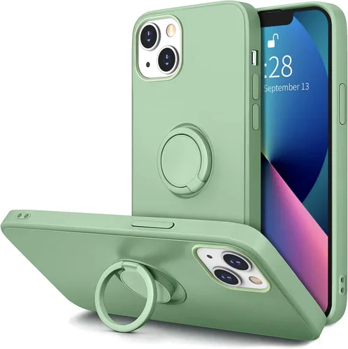 Vista 19 de Hython Funda para iPhone 13 con soporte de anillo [soporte de anillo giratorio de 360° con soporte magnético] [Soporte de montaje en automóvil]