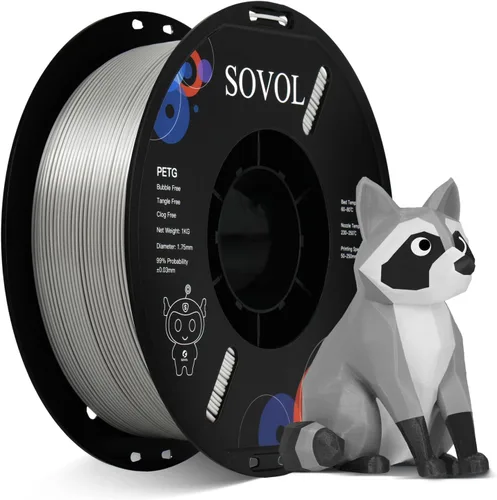 Vista 20 de Sovol Filamento PETG para impresora 3D de 0.069 in, 2.2 libras, alta precisión, fuerte dureza, tensión de cableado, precisión dimensional +/- 0.001