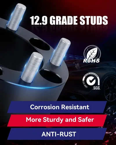 Vista 5 de Espaciadores de rueda 5X5.5 para Ram 1500 1994-2001, espaciador de rueda forjado de 2 pulgadas 0.197x5.500 in con pernos de 1/2-20 y orificio