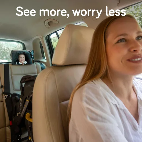 Vista 6 de Baby Uma Espejo de coche para bebé: accesorio inastillable para asiento trasero para bebé, diseño transparente de visión amplia para monitoreo