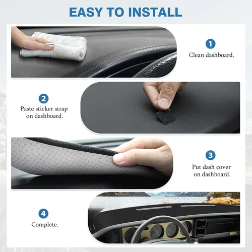 Vista 177 de FIILINES - Cubierta para tablero, accesorio para tablero de malla antideslizante, parasol sin reflejos y protector compatible con Toyota Tundra