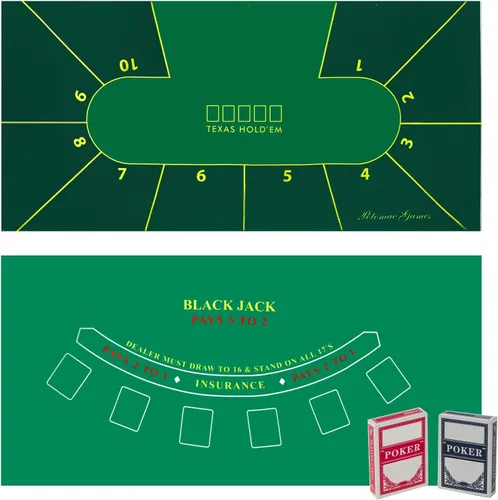 Juego de blackjack de mesa de póquer: juega juegos de casino con el juego de póquer Texas Holdem en mantel verde o juego de gato negro sobre tapete
