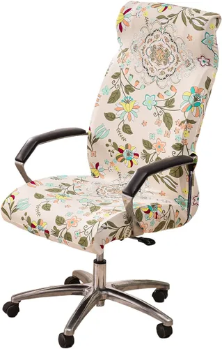 Vista 20 de CRFATOP Funda elástica para silla de oficina de computadora con cremallera duradera, funda giratoria universal para silla de escritorio