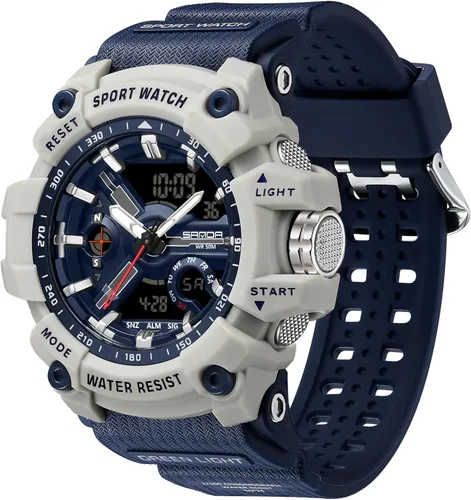 Relojes militares para hombre, digital, 164.0 ft, resistente al agua, reloj deportivo de cara grande, táctico, luz de fondo, alarma, cronómetro,