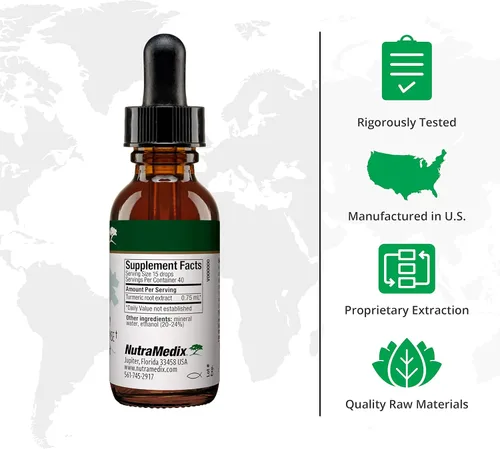 Vista 2 de NutraMedix Extracto de cúrcuma Avea – Suplemento líquido de cúrcuma para el estrés, apoyo del estado de ánimo y promoción de una respuesta