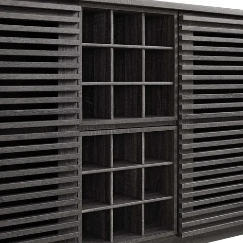 Vista 7 de Modway Render Mid-Century - Armario moderno para bar de vinos, color carbón, 17 x 46 x 37 pulgadas